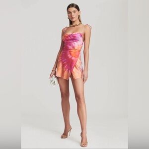 Retrofête Ariella silk-blend mini dress color. sz L